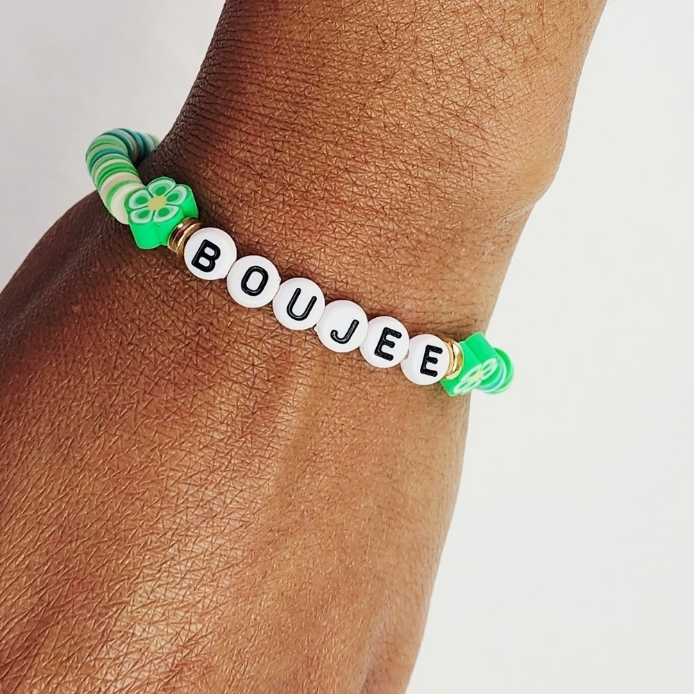 Handmade Clay Flower Bead Bracelet The The Word BOUJEE